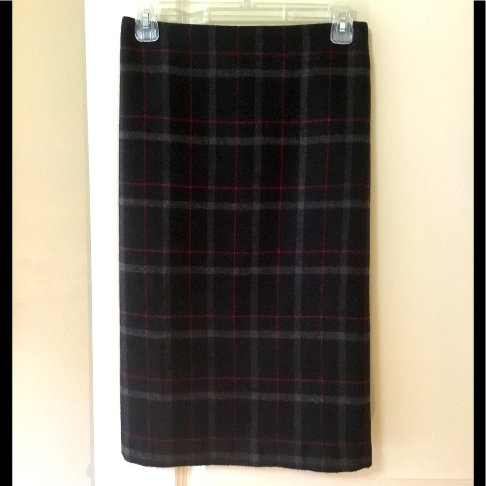 Talbots Black Plaid Winter Skirt